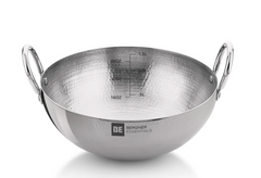 BERGNER BE Essentials 26 cm Hammered Kadai, 3 Liters Kadhai Without Lid, Thickness 2.2 mm, Food Safe, Sturdy and Durable, Easy to Clean, Dishwasher Safe, 5-Year Warranty-1