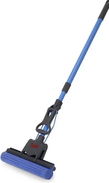 Gala PVA Sponge Mop for Floor Cleaning, Stainless Steel butterfly mop for cleaning floor, Sponge Mop stick for Bathroom Cleaning (Blue)