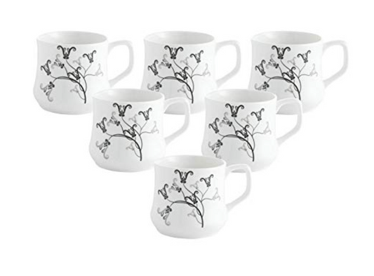 Clay Craft - Mike Ceramic Coffee Mugs Set, 6-Pieces, 210ml, MW28