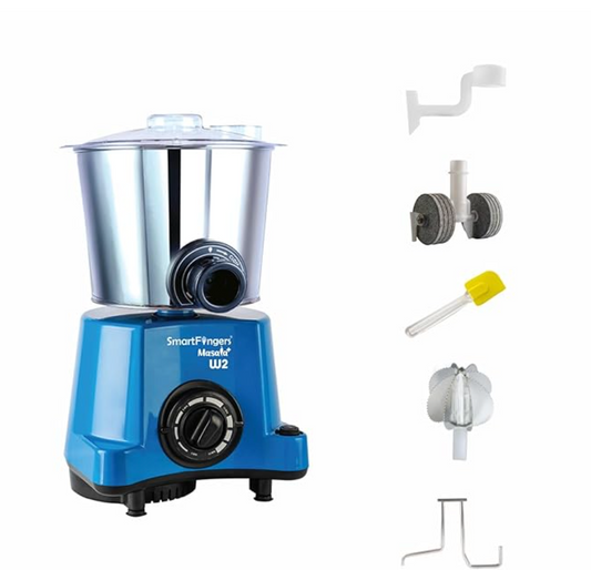 Smart Fingers Masala + ' W2 ' Table Top Masala Wet Grinder 110V 60hz, 2 Liter, Blue