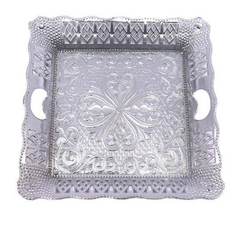 Silver Square Plastic Gift Hamper Tray | Elegant Silver Color | Ideal for Presenting Gifts, Treats, and Hampers | Perfect for Special Occasions and Celebrations | Size: 9 x 9 Inches-3