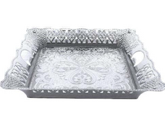 Silver Square Plastic Gift Hamper Tray | Elegant Silver Color | Ideal for Presenting Gifts, Treats, and Hampers | Perfect for Special Occasions and Celebrations | Size: 9 x 9 Inches-2