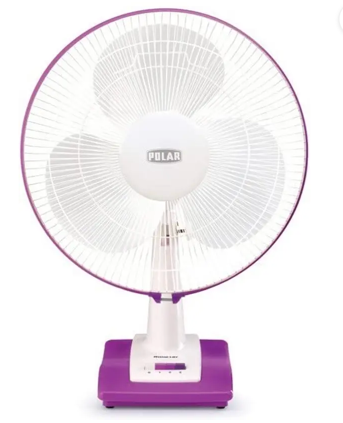 Polar TABLE NS WHITE MOUVE with 25 Months Warranty Silent Operation 400 mm Table Fan  (WHITE MAUVE | Pack of 1)