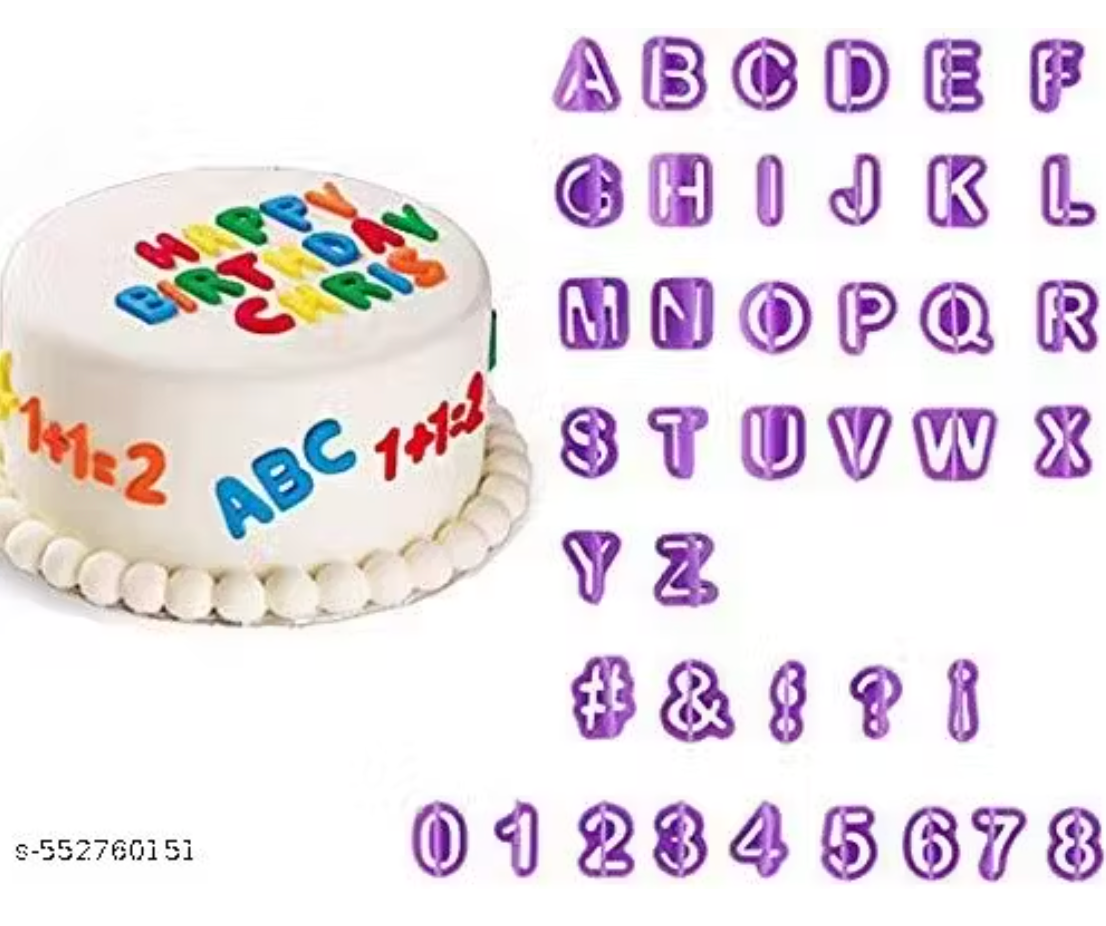 40 Pcs Alphanumeric Plastic Cookies Mold Cake Molds Fondant Cake Biscuit Baking Mould Cookie Cutters