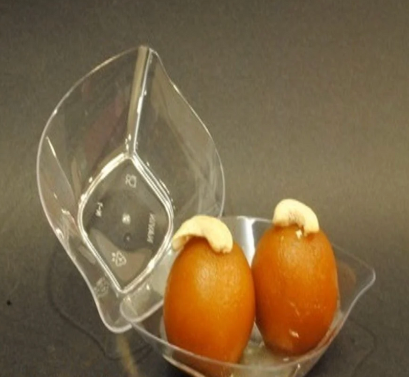 Transparent Plastic N-1 LEAF SHAPE PLATE, Capacity: 120ml-1