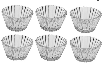 Glass Bowls - Small Bowls Perfect for Prep, Dips, Nuts, or Candy - Meal Prep Bowls or Dessert Bowls, Set of 6