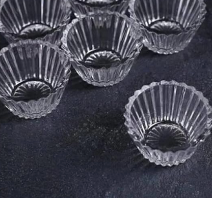 Glass Bowls - Small Bowls Perfect for Prep, Dips, Nuts, or Candy - Meal Prep Bowls or Dessert Bowls, Set of 6