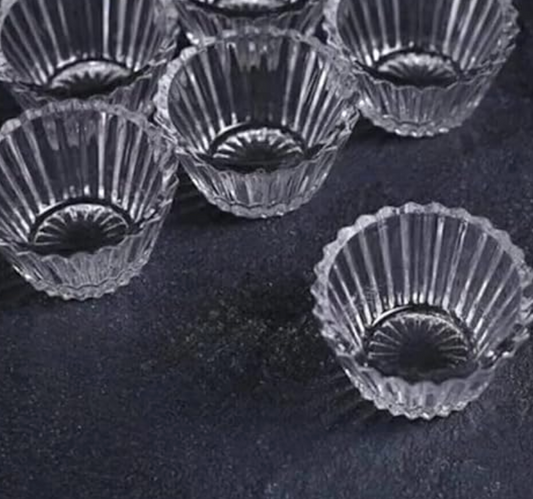 Glass Bowls - Small Bowls Perfect for Prep, Dips, Nuts, or Candy - Meal Prep Bowls or Dessert Bowls, Set of 6