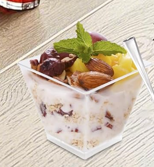 Transparent Square Dessert Cup-1