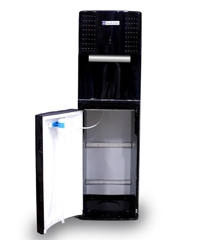 ब्लू स्टार BL1HPCGA बॉटम लोडिंग वाटर डिस्पेंसर | 3 नल, गर्म, ठंडा और सामान्य तापमान का पानी, एलईडी डिस्प्ले, चाइल्ड लॉक (काला) 