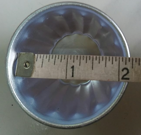 Aluminium - Mini Cake Moulds/Pudding/Jelly Cup Mould - Set of 6 Mini Glass - Beeded