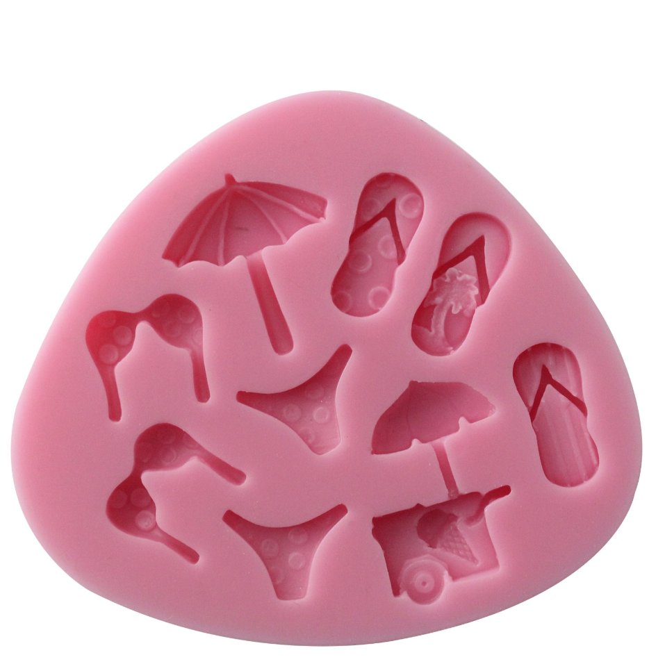 Beach Holiday Silicone Cake Decorating Mold for Fondant Cake Decoration, Cupcake Topper, Polymer Clay, Crafting, Resin Epoxy, Jewelry Making