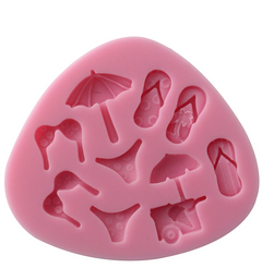 Beach Holiday Silicone Cake Decorating Mold for Fondant Cake Decoration, Cupcake Topper, Polymer Clay, Crafting, Resin Epoxy, Jewelry Making-1