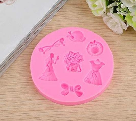 Rose Flower Priess Dress Cake Silicone Mold - Rose Flower Priess Dress Chocolate Mold - Rose Priess Dress DIY Baking Mold - 1PC