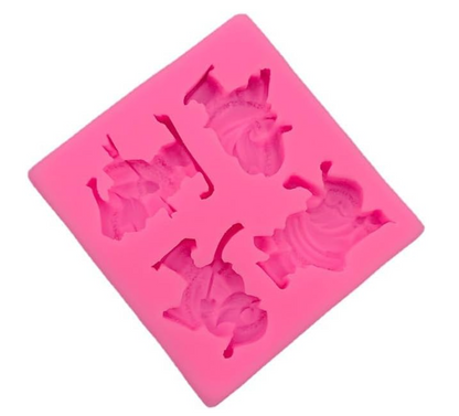 Fondant Molds 2-Piece Set of Ice Skating Shape Double Layer Silicone Mold Cookie Chocolate Cake Baking Decoration Sugar Mold