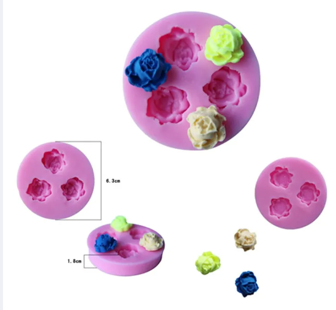 New DIY 3D Cake Decorating Three Flower Shaped Fondant Sugar Cake Silicone Mold Art Tools