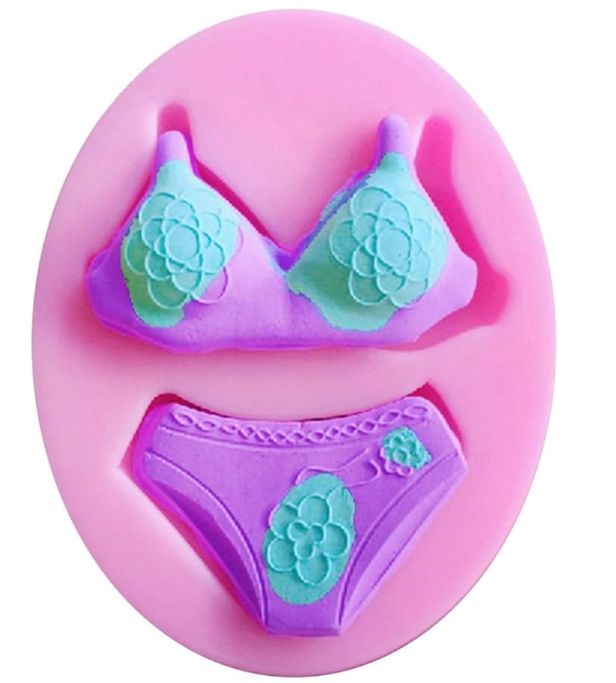 Silicone Fondant Mold Chocolate Candy Gumpaste Sugarcraft Cake Decorating Tools Paper Clay Mold (Beach Bikini)