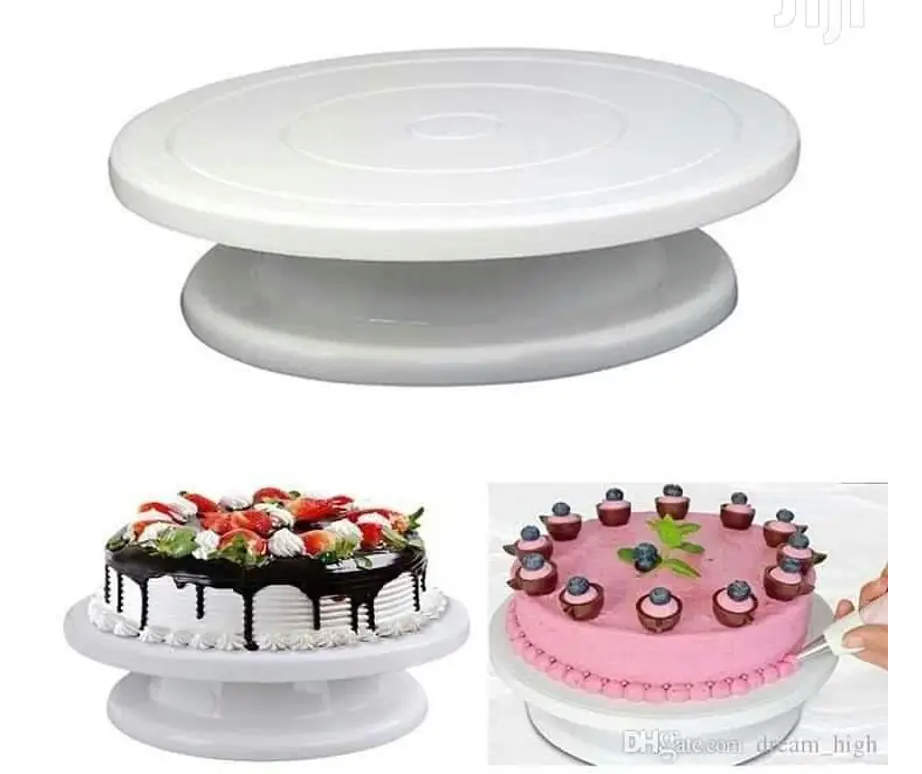 Revolving Cake Decorating Turntable 360° Round Easy Rotate Cake Stand for Sugar craft, Rotating Platform for Cake Baking, 28 cm,-(CTT-212) Plastic Cake Server  (White, Pack of 1) Be the first to Review this product
