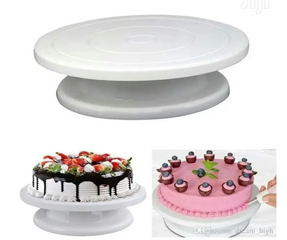 Revolving Cake Decorating Turntable 360° Round Easy Rotate Cake Stand for Sugar craft, Rotating Platform for Cake Baking, 28 cm,-(CTT-212) Plastic Cake Server  (White, Pack of 1) Be the first to Review this product