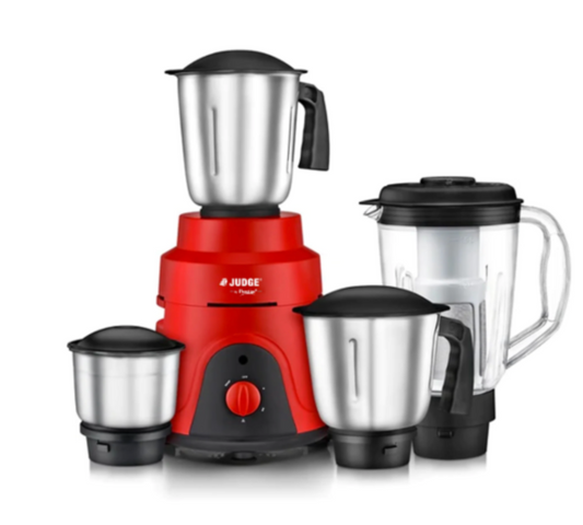जज बाय प्रेस्टीज 750 वॉट जेईएमजी 104 मिक्सर ग्राइंडर | 3 स्टेनलेस स्टील जार और 1 जूसर जार | मजबूत हैंडल