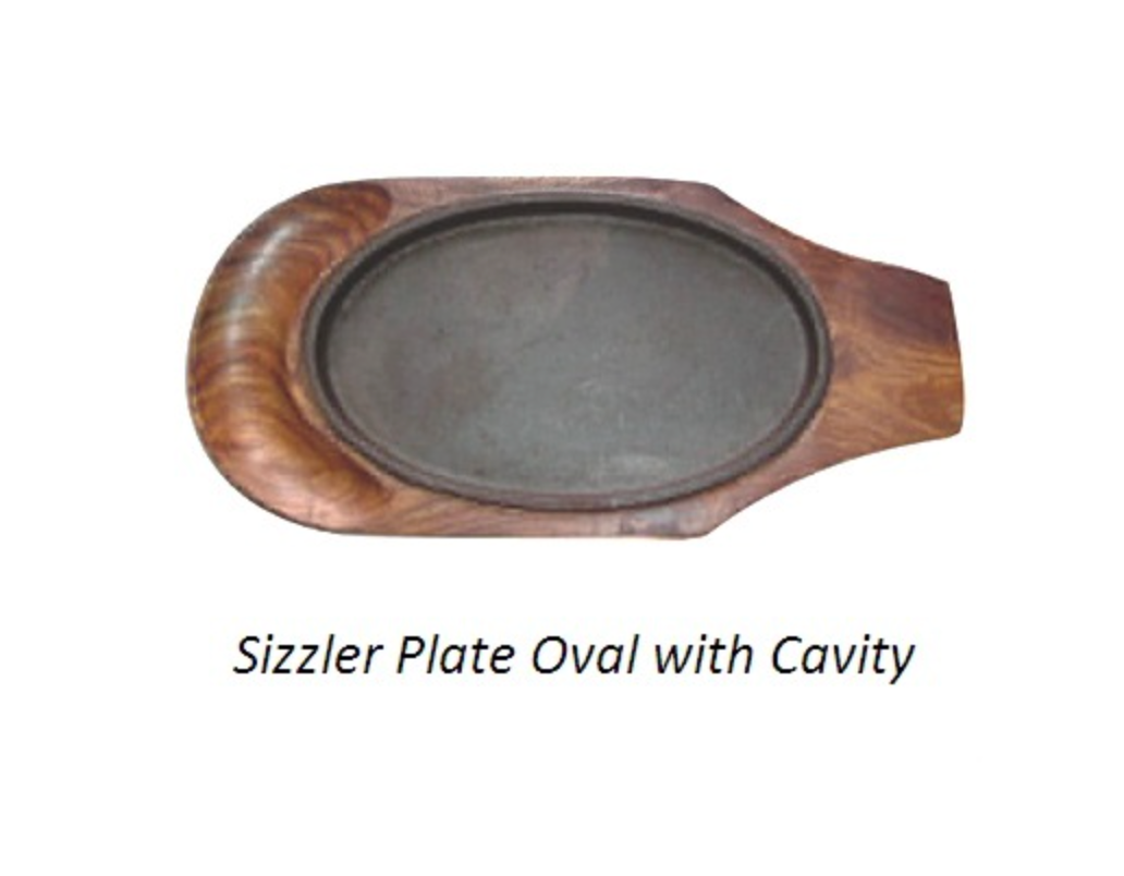 Metal Sizzler Plate Oval with Cavity