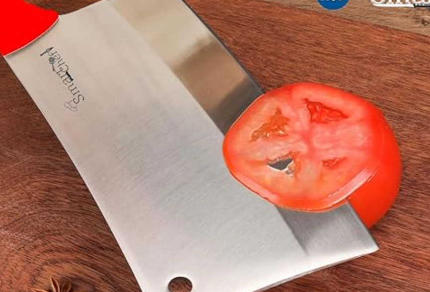 Smart Chef Professional, NSF Certified Chopper/Cleaver Knife (8 inch), Red Handle