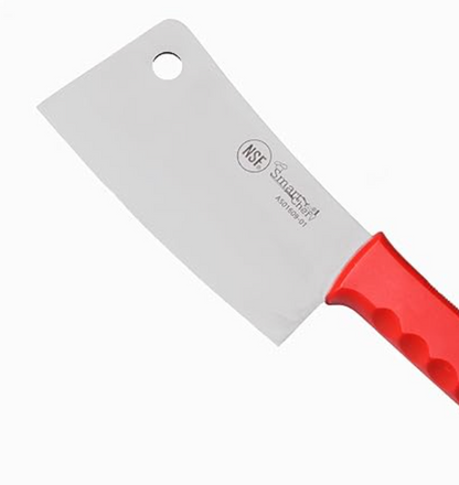 Smart Chef Professional, NSF Certified Chopper/Cleaver Knife (8 inch), Red Handle