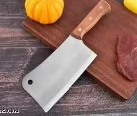 Stainless Steel Chef's Chopper / Knife / Light Weight With Wooden Handle