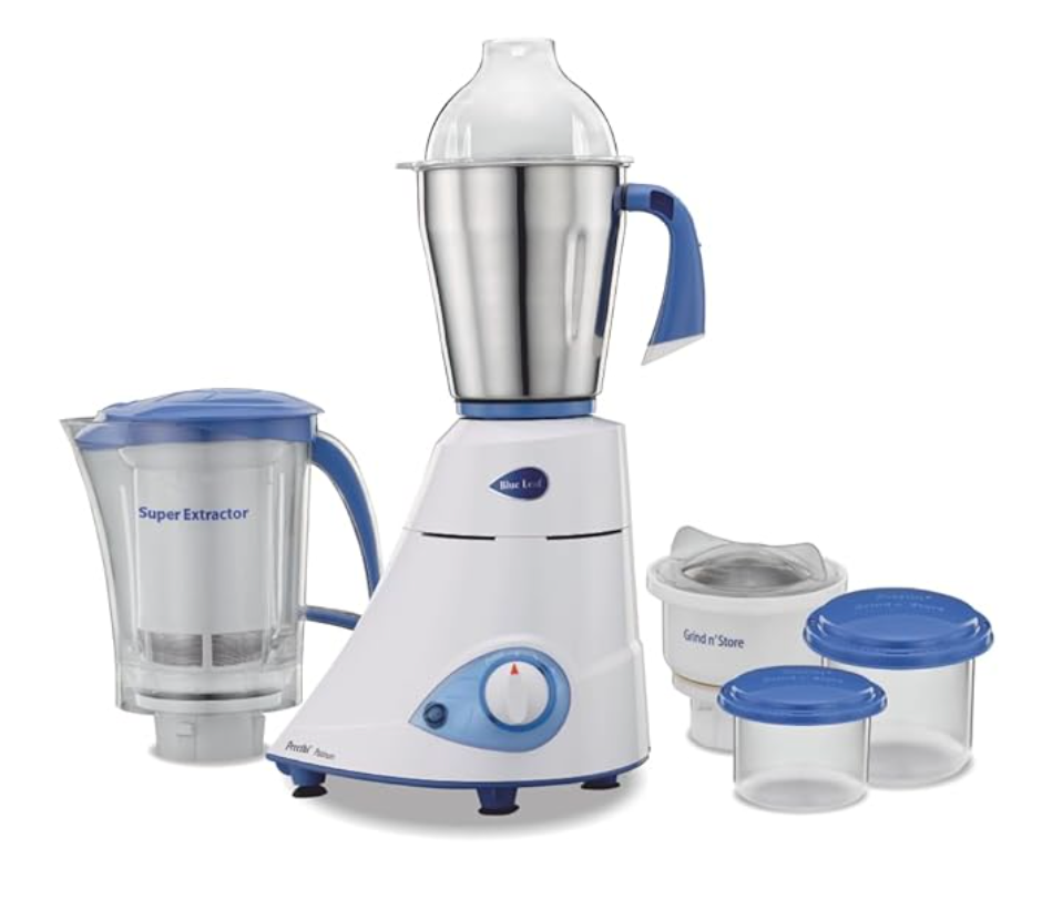 Preethi Blue Leaf 110 Volts Mixer Grinder, White, 550 Watts