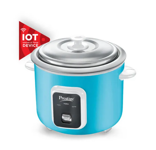 Prestige Delight Smart 1.8-2 Electric Rice Cooker|IOT & App Enabled|1.8 L Open Type|with Aluminium Cooking Pan -2U|Blue