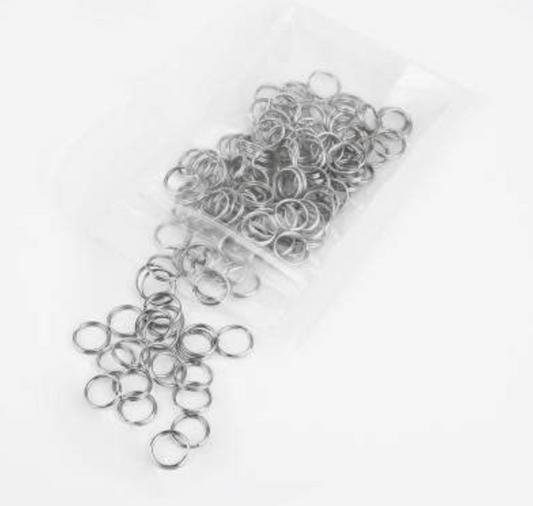 Velan Store Stainless Steel Key Chain/Multipurpose Rings 50 Pcs 1 inch, 25 mm Spilt round steel Keychain for Home Office,Car and Outdoor Organization