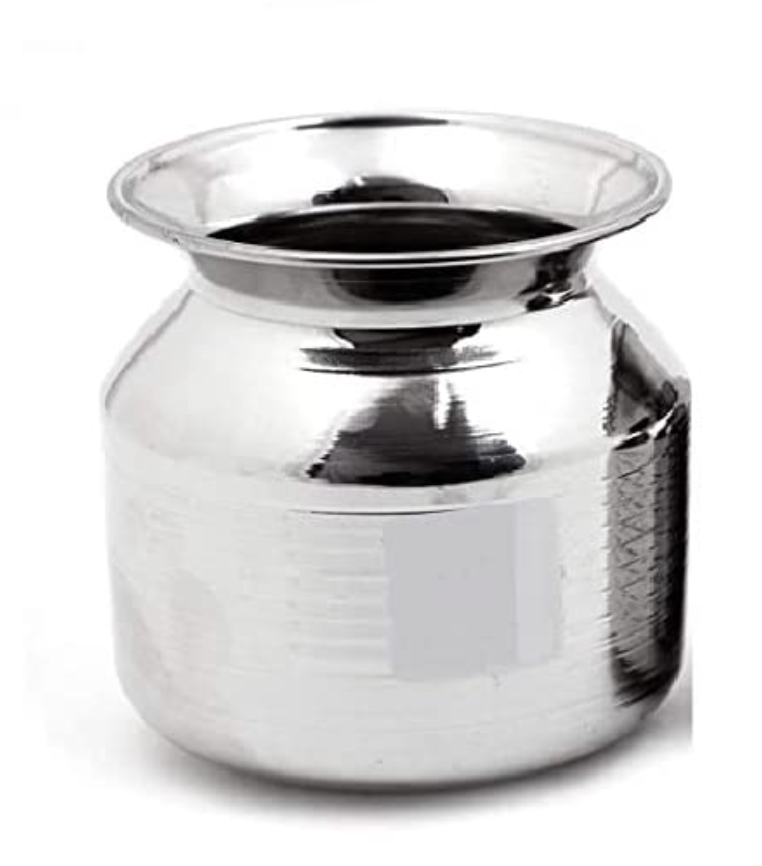 Velan Store Stainless Steel Heavy Lota/Kalash/Dudh Kundi Milk Pot- 1200 ml