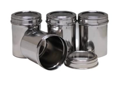 Velan Store Stainless Steel 4 Pcs See Through Spice/dryfruit/multipurpose Small Dabbi/canister 300 Milliliters-1