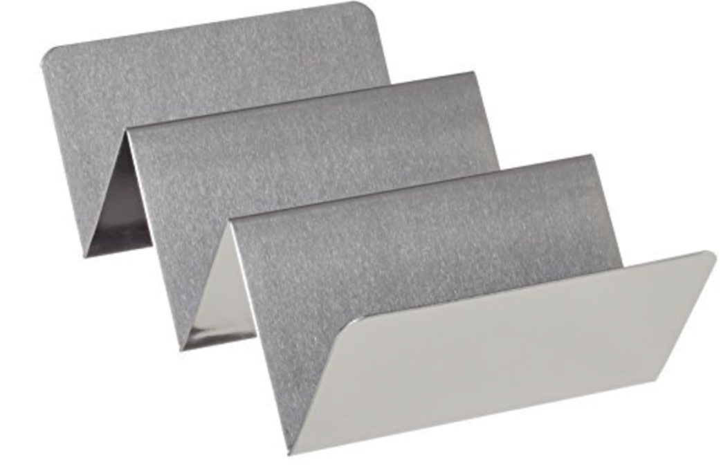 वेलन स्टोर स्टेनलेस स्टील डबल साइडेड टैको होल्डर 3/2