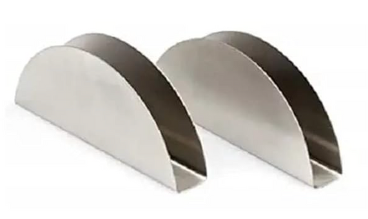 Velan Store Stainless Steel Half Moon Shape Napkin Holder- Set of 2