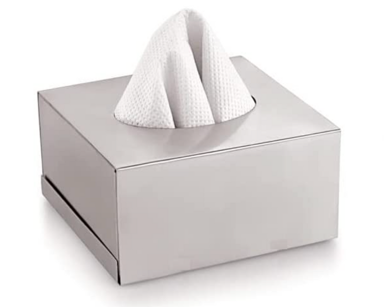 Velan Store Stainless Steel Square Shape Tissue Paper Holder Box-1