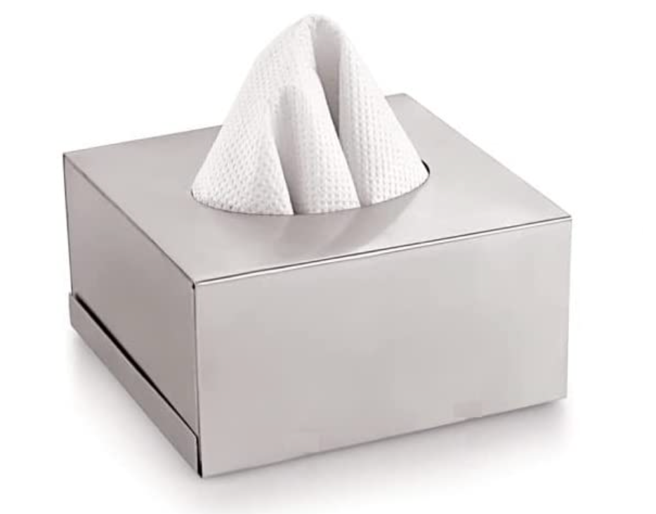 Velan Store Stainless Steel Square Shape Tissue Paper Holder Box