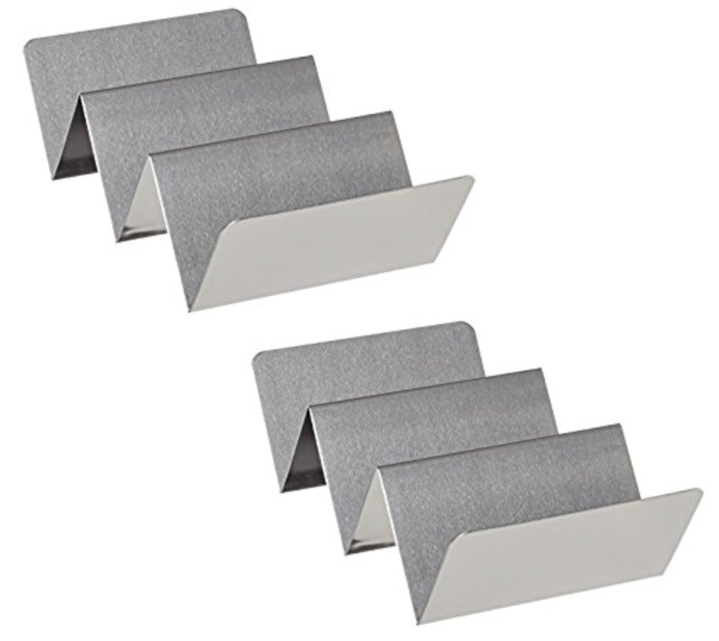 வேலன் ஸ்டோர் செட் ஆஃப் 2 ஸ்டெயின்லெஸ் ஸ்டீல் டகோ ஹோல்டர் 3/2