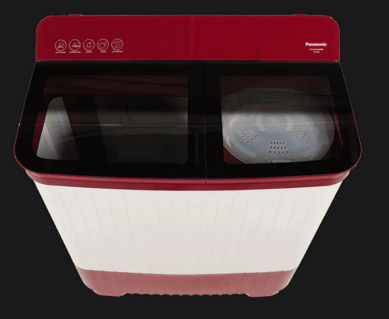 Panasonic 12 kg 5 Star Semi Automatic Washing Machine with Active Foam System (H6, NA-W120H6RRB, Red)-2