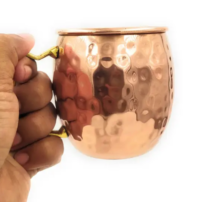 Handcrafted Hammered Copper Beer Mug – Pure Copper Barware for Royal Indulgence & Traditional Charm