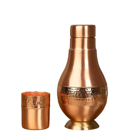 Elegant Copper Bedside Jar | Pure Copper Water Jar for Natural Hydration | VelanStore