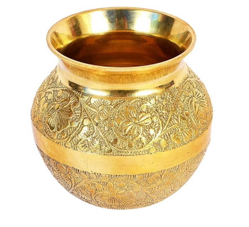 Elegant Brass Lota Kalash for Pooja & Rituals | Traditional Handcrafted Design | VelanStore.com-1