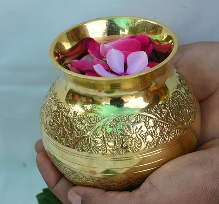 Elegant Brass Lota Kalash for Pooja & Rituals | Traditional Handcrafted Design | VelanStore.com-2