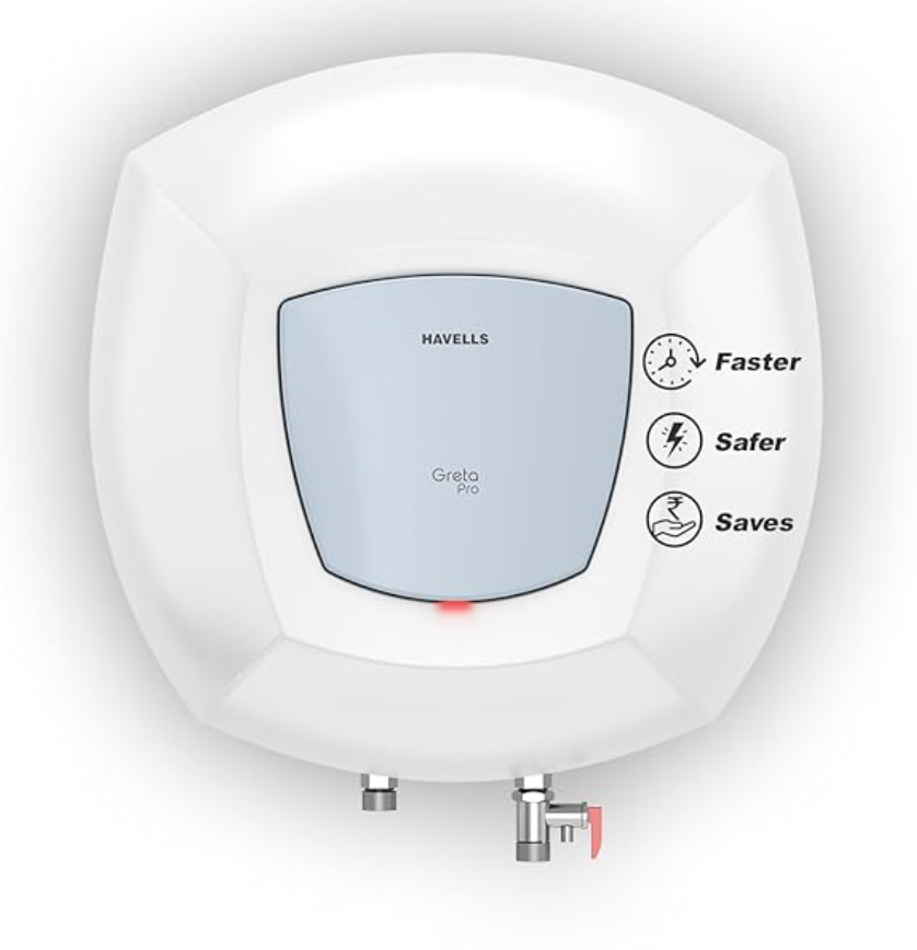HAVELLS Greta Prime  5 Star Vertical Storage Geyser with Whirlflow Technology (White & Blue)