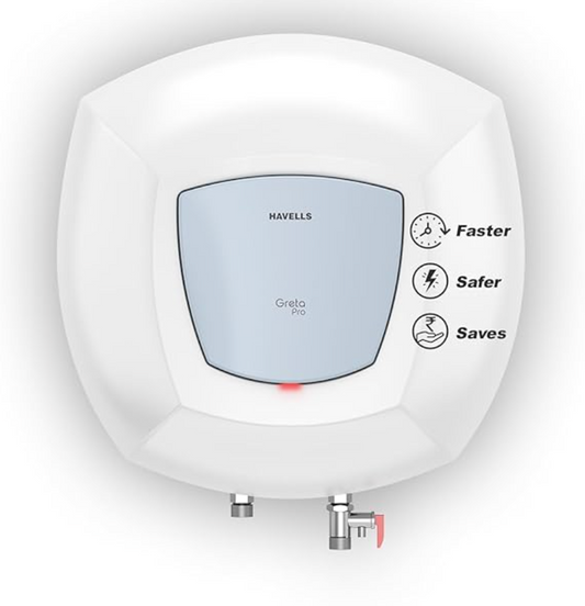HAVELLS Greta Prime  5 Star Vertical Storage Geyser with Whirlflow Technology (White & Blue)