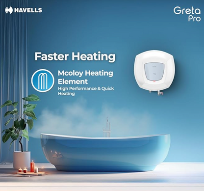 HAVELLS Greta Prime  5 Star Vertical Storage Geyser with Whirlflow Technology (White & Blue)