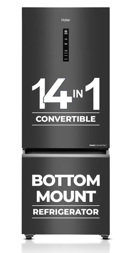 Haier 445 L Frost Free Double Door Bottom Mount 2 Star Convertible Refrigerator with Convertible 14-in-11 hour IcingDigital Control Panel