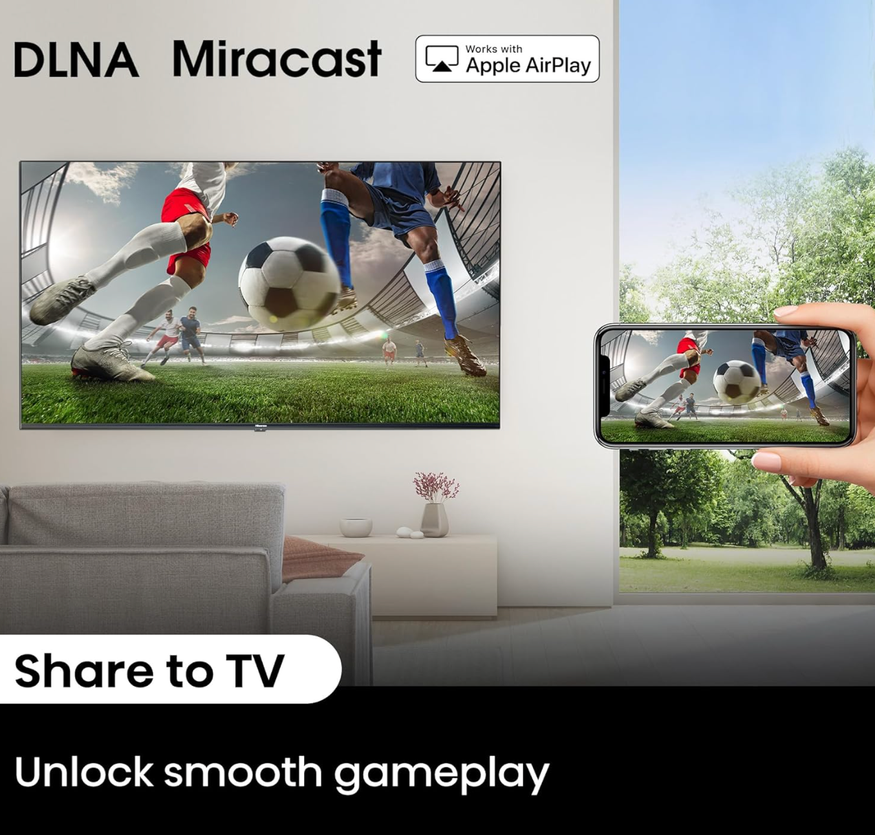 ஹைசென்ஸ் 164 செமீ (65 அங்குலம்) U6N PRO தொடர் 4K அல்ட்ரா HD ஸ்மார்ட் QLED மினி LED டிவி 65U6N PRO (கருப்பு)