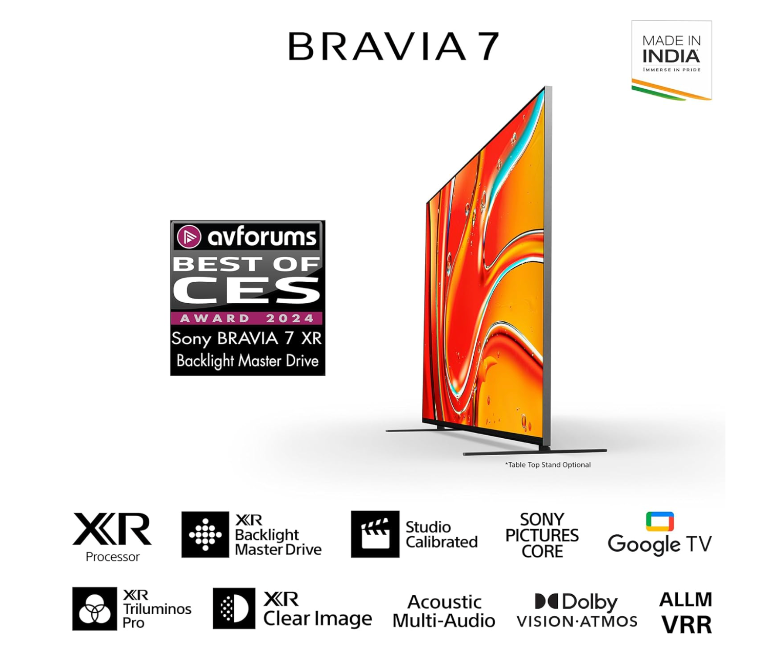 Sony 189 cm (75 inches) BRAVIA 7 4K Ultra HD AI Smart Mini LED Google TV K-75XR70 (Black)-6