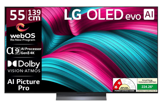 LG evo AI C5 139.7 cm (55 inch) OLED 4K Ultra HD Smart WebOS TV with Dolby Vision & Dolby Atmos (2025 model)
